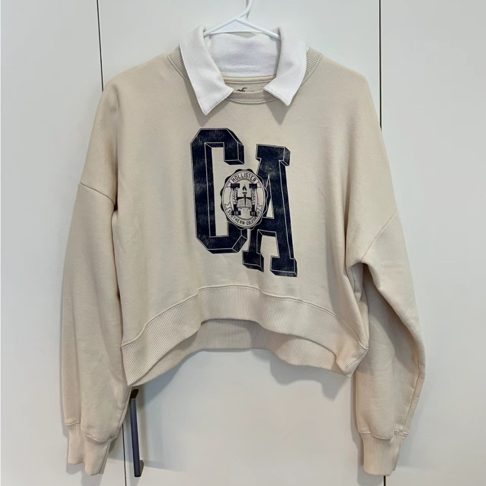 Hollister Crop Polo Sweatshirt